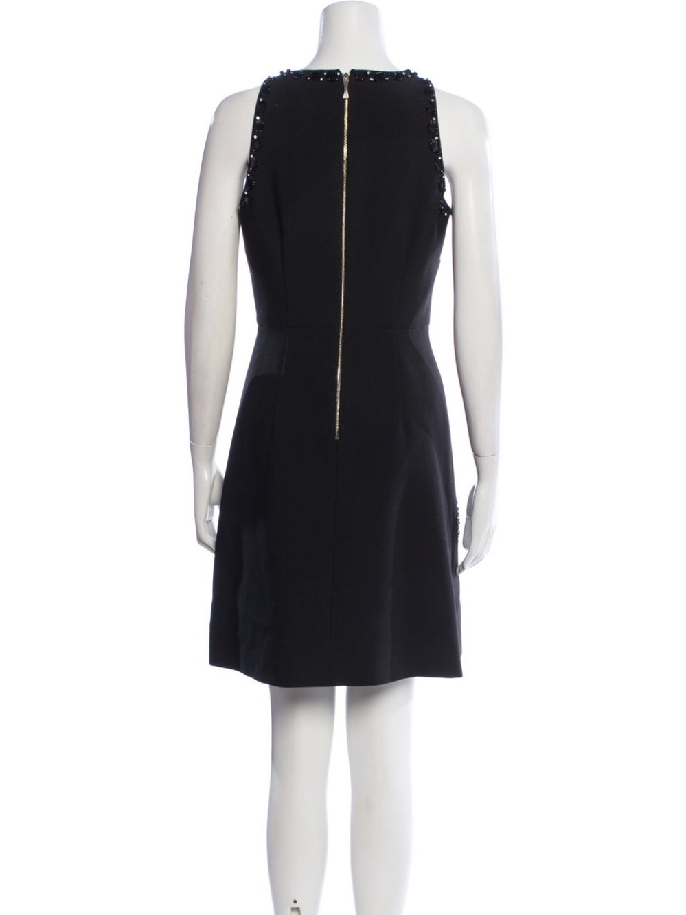Kate Spade New York Scattered Brooch Rhinestone Beaded Formal Crepe Dress - Picture 4 of 13